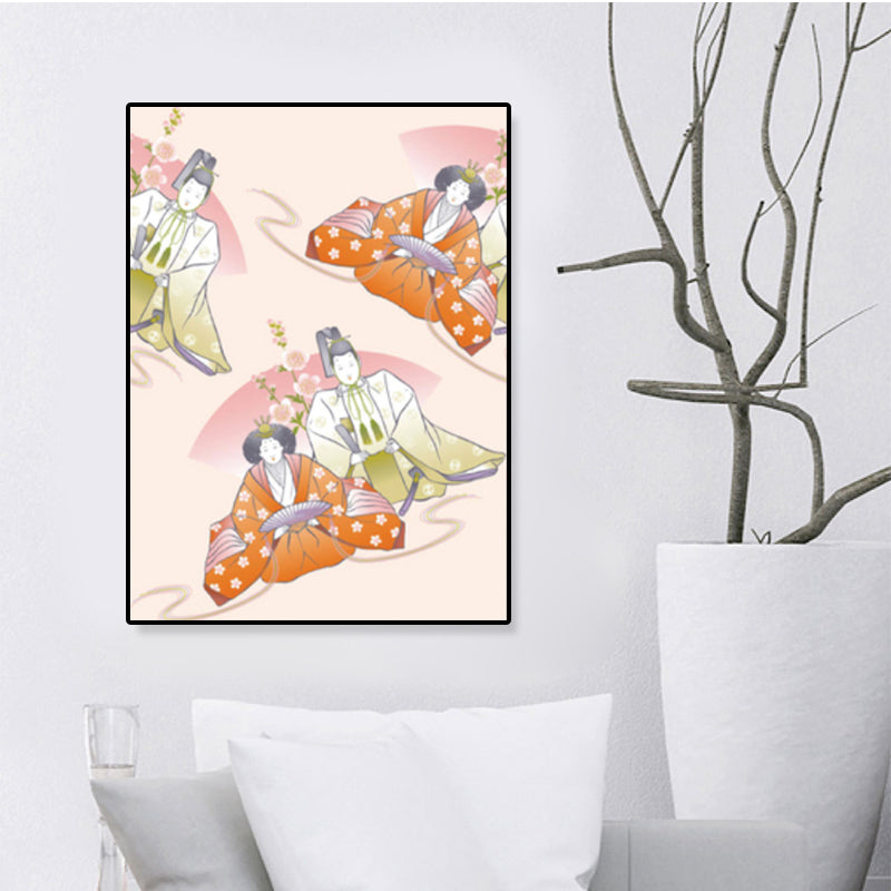 Japanese Geisha Canvas Print Pastel Color Guest Room Wall Art Decor, Multiple Sizes