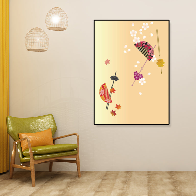 Hand Drum Kotsuzumi Canvas Wall Art Soft Color Japanese Wall Decor for Dining Room