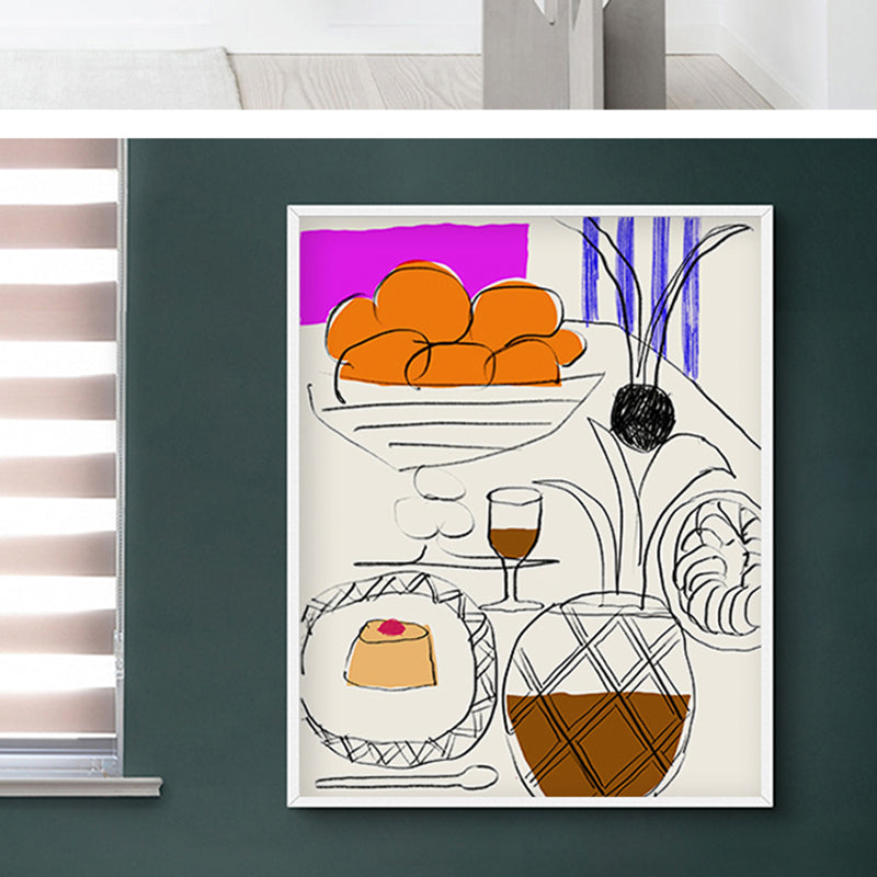 Pastel Color Nordic Style Canvas Print Foods and Drinks Wall Art Decor for Kitchen