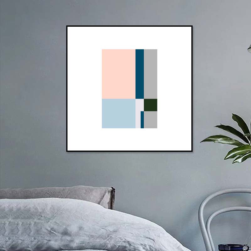 Textured Pastel Color Canvas Minimalism Illustration Geometric Wall Art for Home