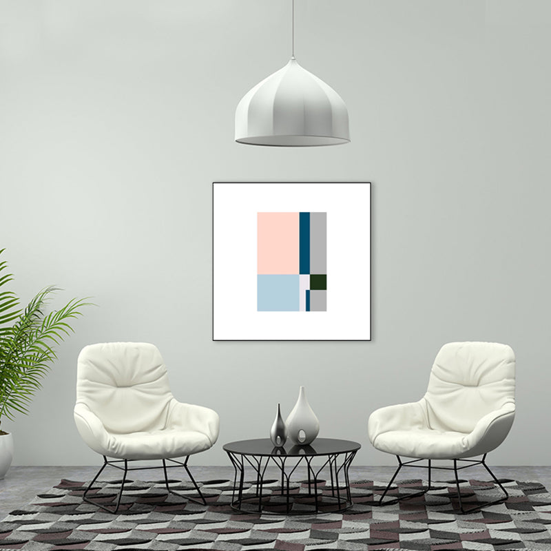 Textured Pastel Color Canvas Minimalism Illustration Geometric Wall Art for Home