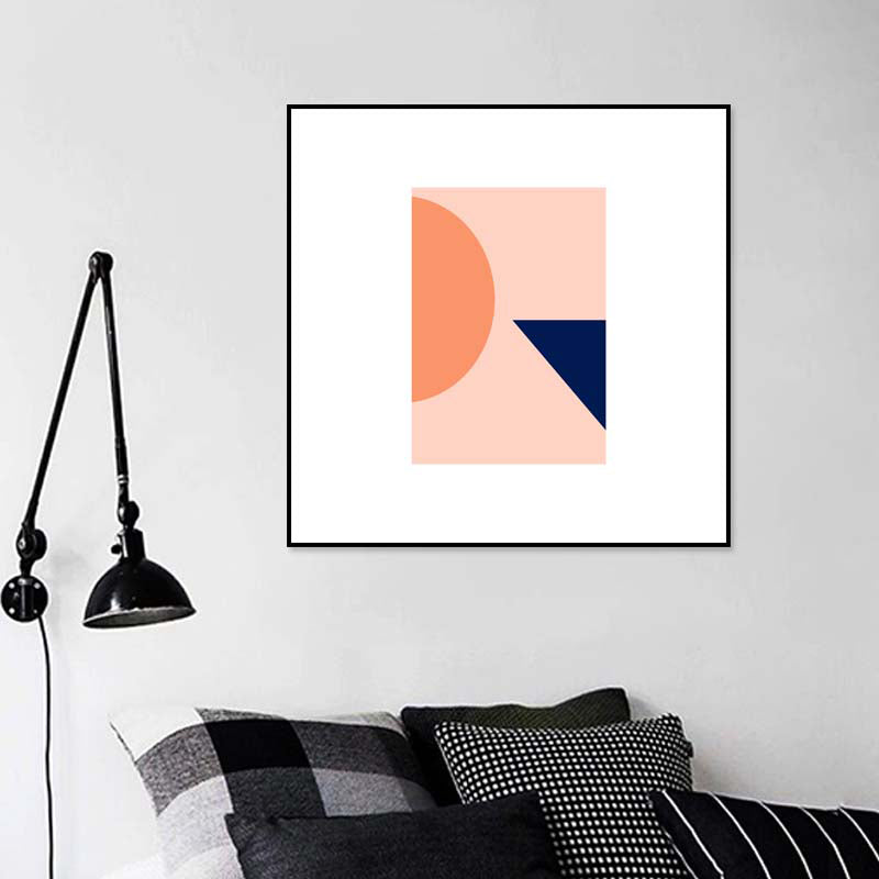 Textured Pastel Color Canvas Minimalism Illustration Geometric Wall Art for Home