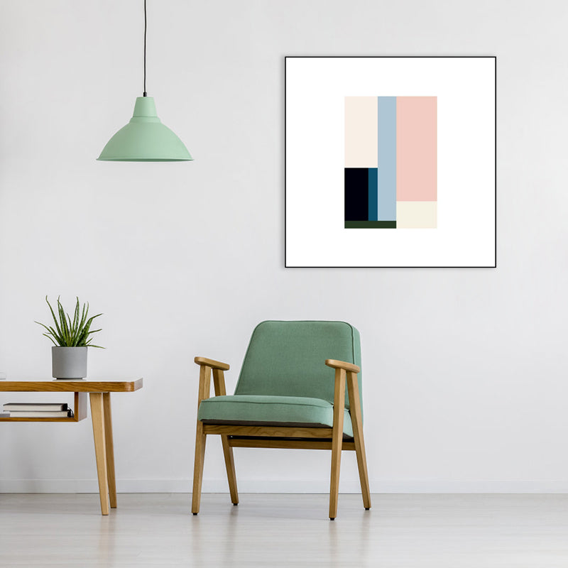 Textured Pastel Color Canvas Minimalism Illustration Geometric Wall Art for Home