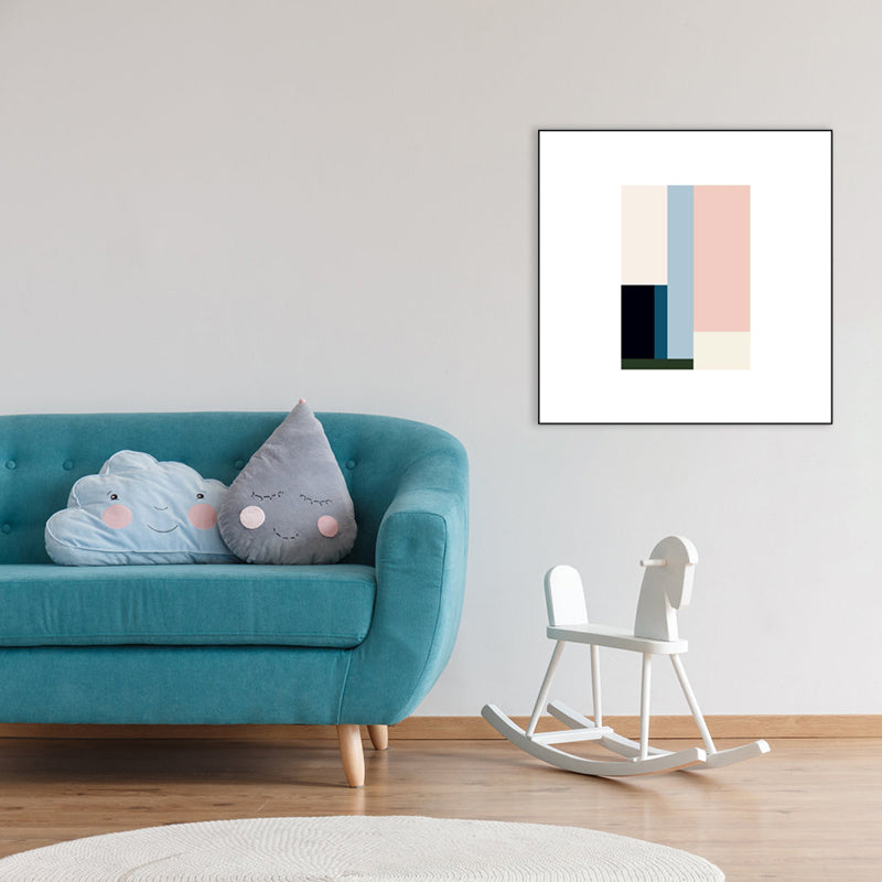 Textured Pastel Color Canvas Minimalism Illustration Geometric Wall Art for Home