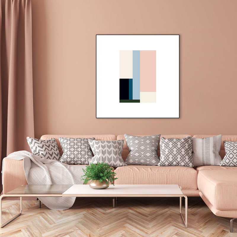 Textured Pastel Color Canvas Minimalism Illustration Geometric Wall Art for Home