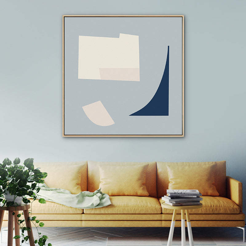 Geometric Shapes Canvas Art Nordic Enchanting Abstract Wall Decor in Light Color