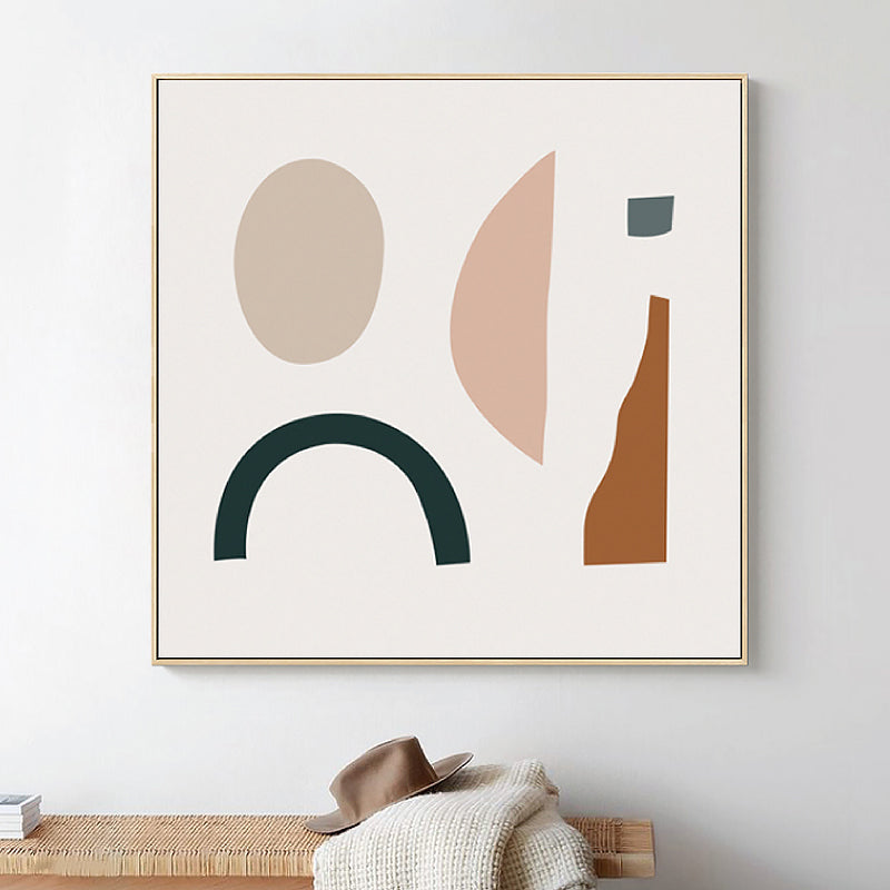 Geometric Shapes Canvas Art Nordic Enchanting Abstract Wall Decor in Light Color