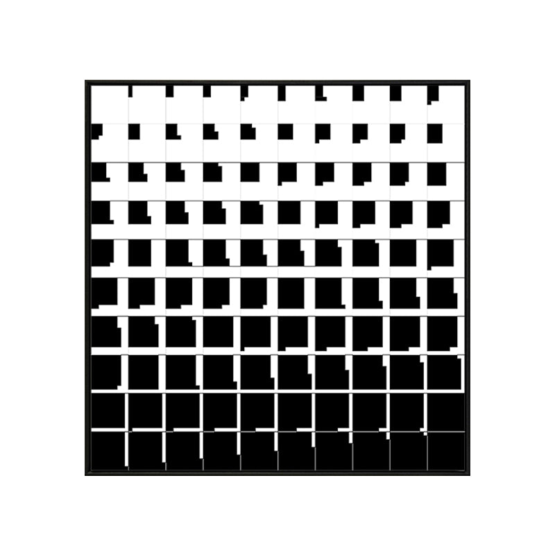 Minimalism Illustration Grids Canvas Dining Room Wall Art Decor in Black and White