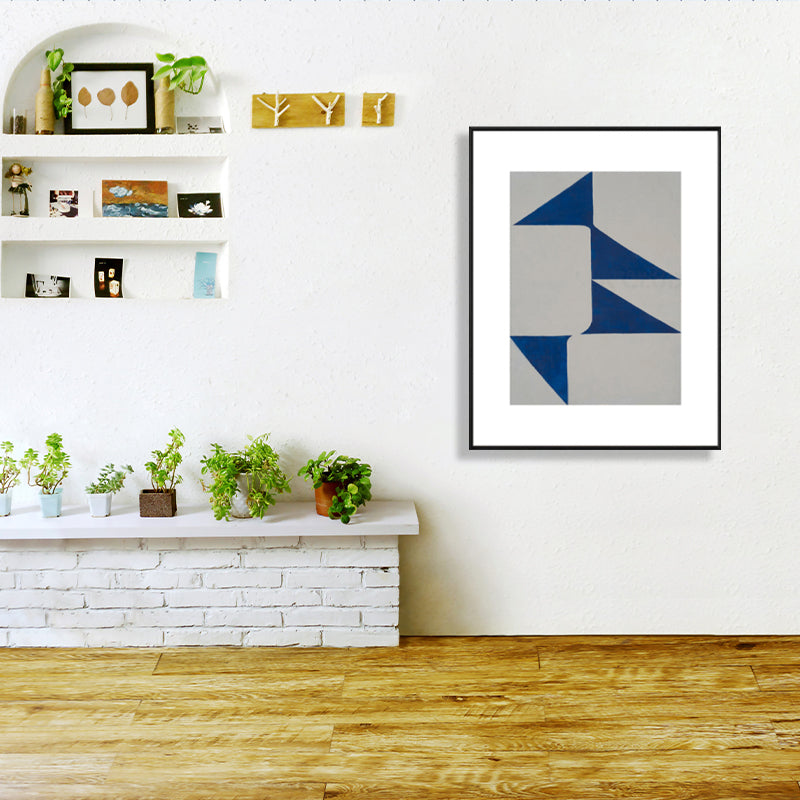 Illustration Simplicity Canvas Print Dark Color Geometric Wall Art for House Interior