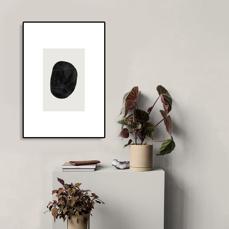 Fingerprint Canvas Wall Art Black and White Minimalistic Wall Decor for Living Room