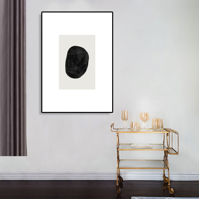 Fingerprint Canvas Wall Art Black and White Minimalistic Wall Decor for Living Room