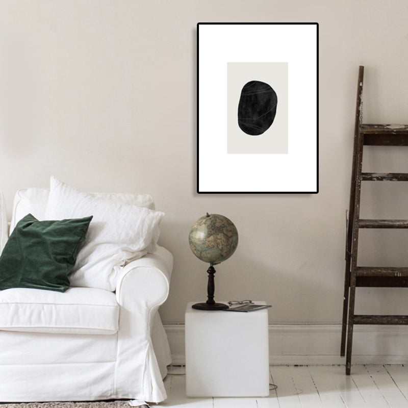 Fingerprint Canvas Wall Art Black and White Minimalistic Wall Decor for Living Room