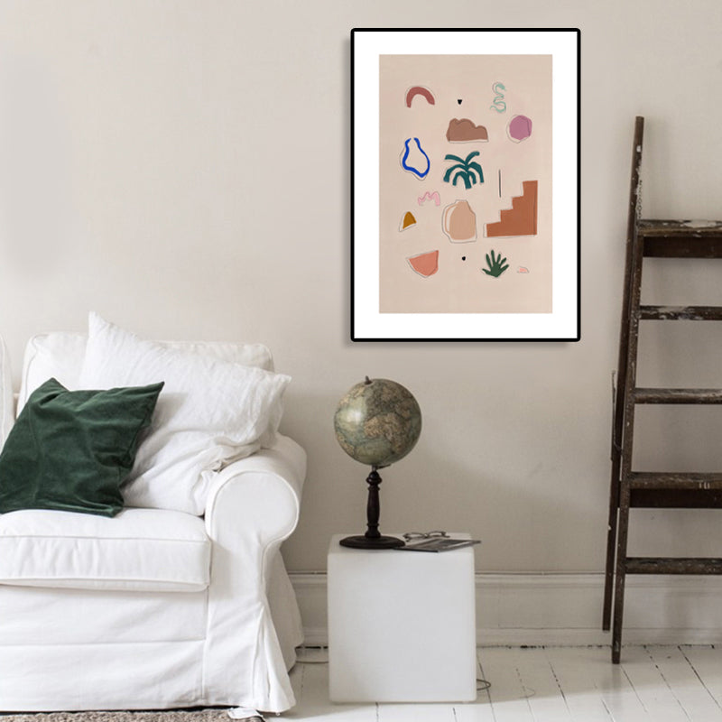 Nordic Wall Art Decor Brown Illustration Still Life Stuff Canvas Print for Sitting Room