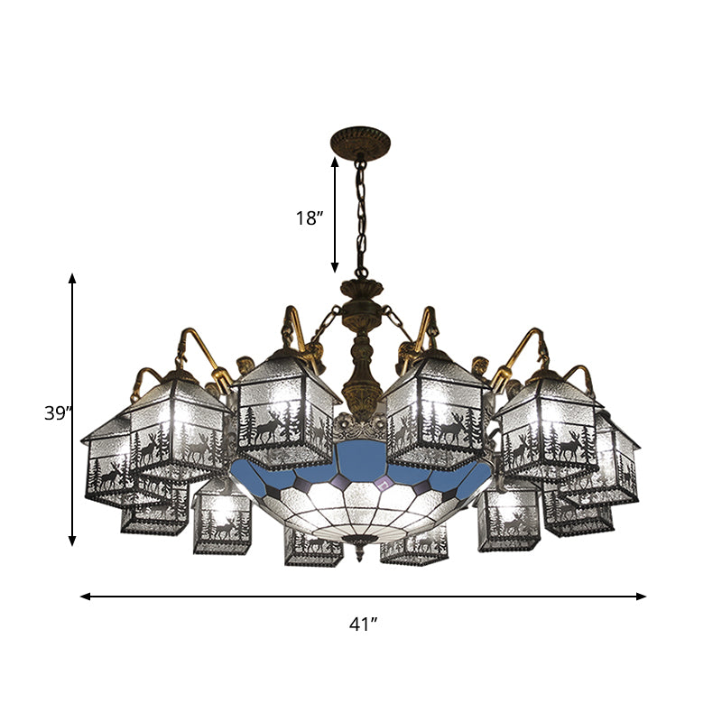 Chandelier de maison suspendue traditionnelle avec verre sirène clair de la lumière suspendue pour le salon