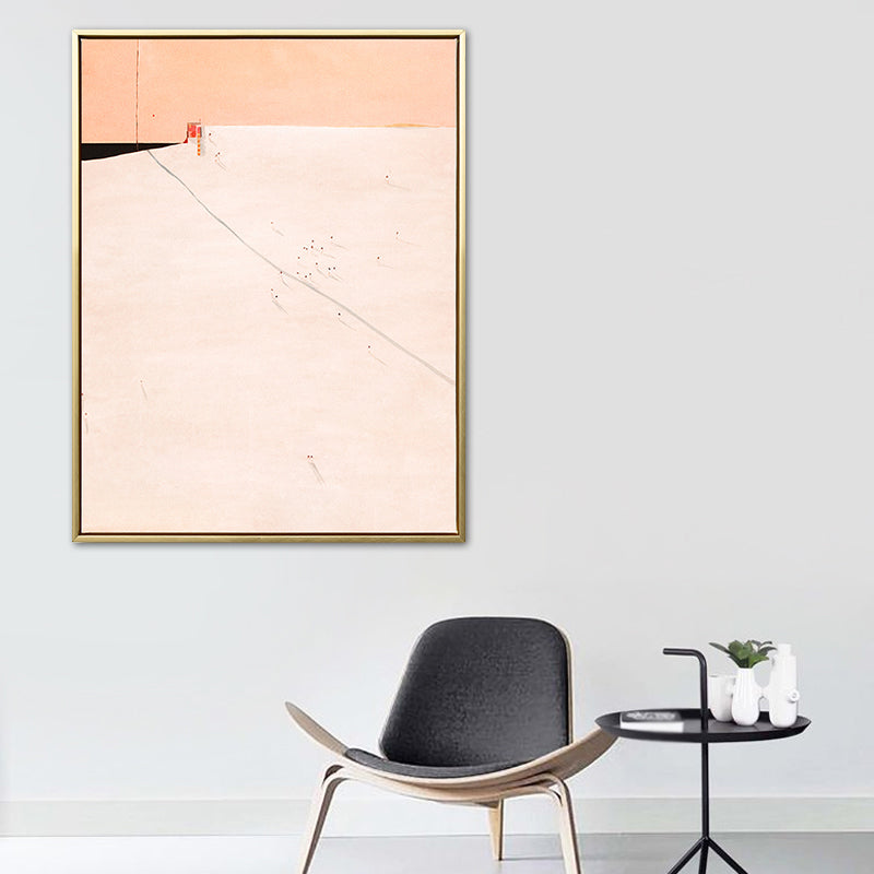 Abstract Scenery Drawing Canvas Art Nordic Textured Wall Decor in Soft Color for Room