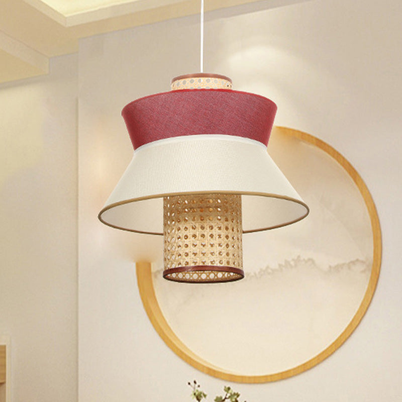 Lampada a sospensione a soffitto rosa a soffitto asiatico in stile singolo lampadina kit di luce sospesa per sala da pranzo