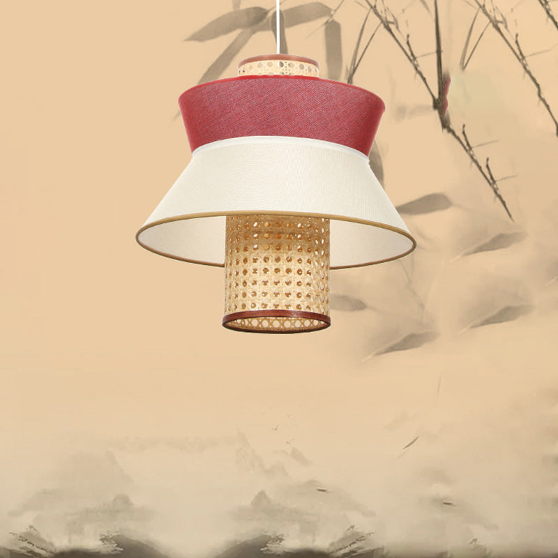 Lampada a sospensione a soffitto rosa a soffitto asiatico in stile singolo lampadina kit di luce sospesa per sala da pranzo