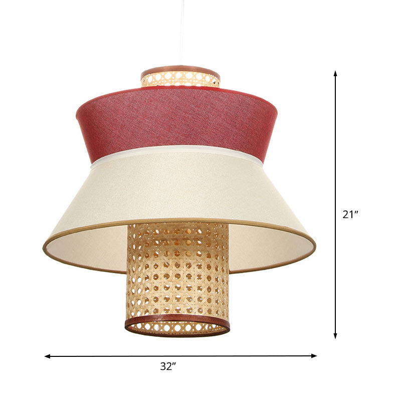 Lampada a sospensione a soffitto rosa a soffitto asiatico in stile singolo lampadina kit di luce sospesa per sala da pranzo