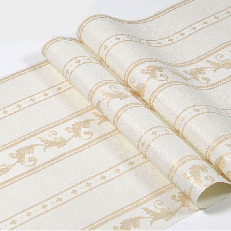 Light Brown Embossed Harlequin and Blossoms Washable Non-Pasted Wallpaper, 20.5"W x 31'L