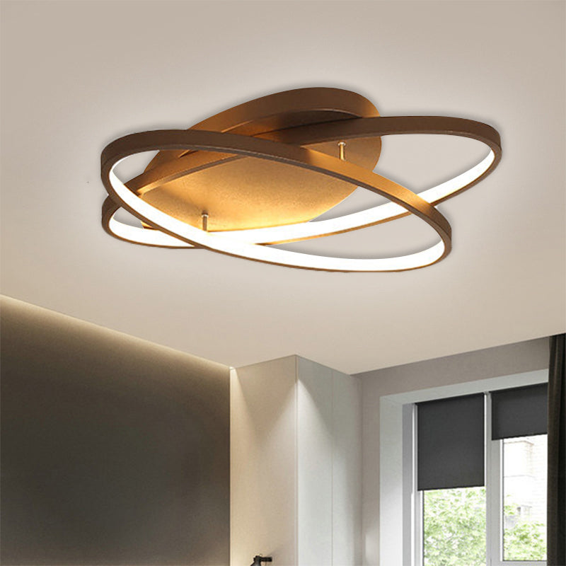 Ovale Metallico Soffitto Illuminazione Moderna Black and Gold LED Flush Mount Light for Living Room