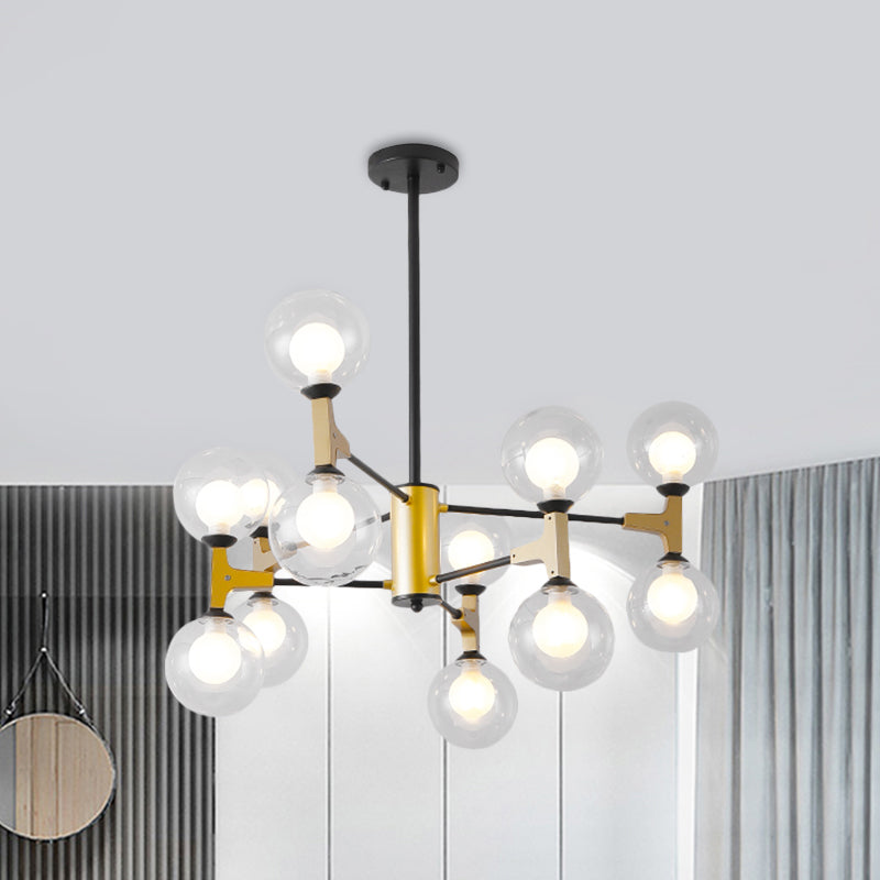 Contemporary Modo G9 Hanging Light 12 Lights Metal Chandelier in Gold for Hotel