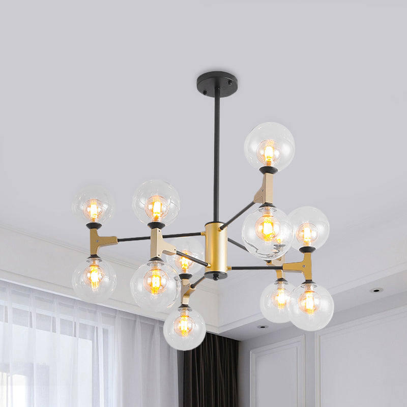 Contemporary Modo G9 Hanging Light 12 Lights Metal Chandelier in Gold for Hotel