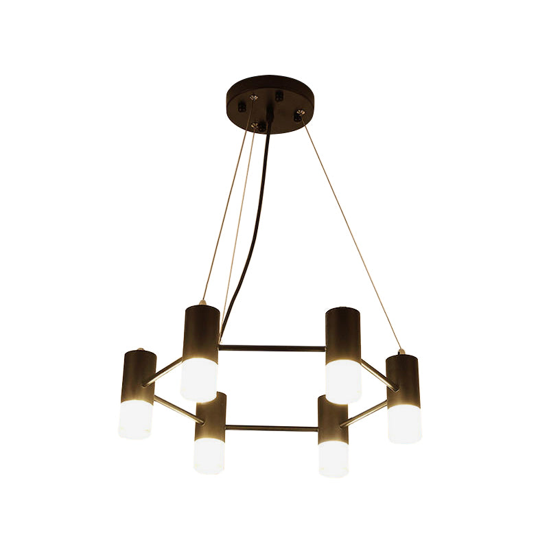 Modern Honeycomb Shaped Chandelier Metal Black Pendant Lighting for Hotel Living Room