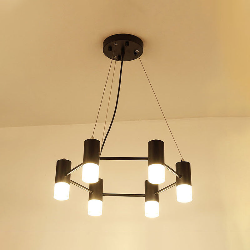 Modern Honeycomb Shaped Chandelier Metal Black Pendant Lighting for Hotel Living Room