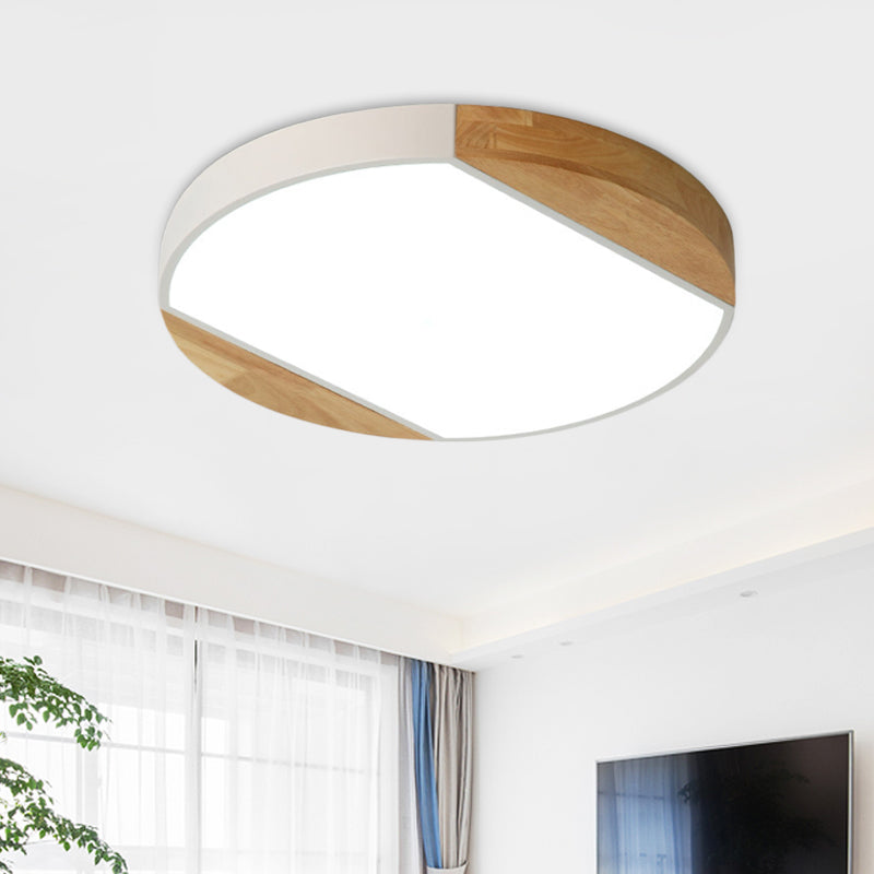 Acrylic Circular LED Flushmount Light Baby Bedroom Kindergarten Nordic Style Blue/Green/White/Yellow Ceiling Lamp in Warm/White Light