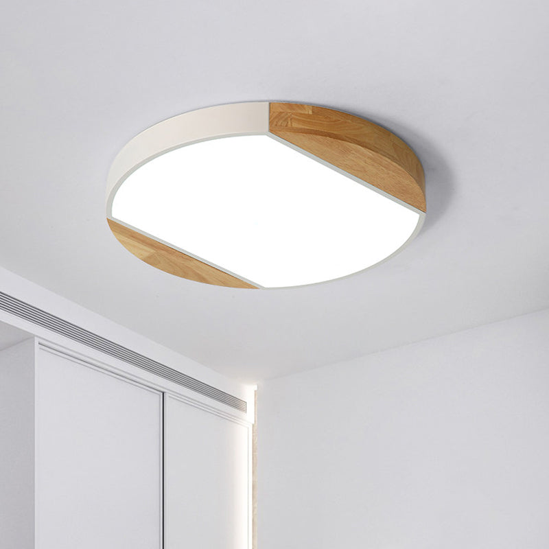 Acrylic Circular LED Flushmount Light Baby Bedroom Kindergarten Nordic Style Blue/Green/White/Yellow Ceiling Lamp in Warm/White Light