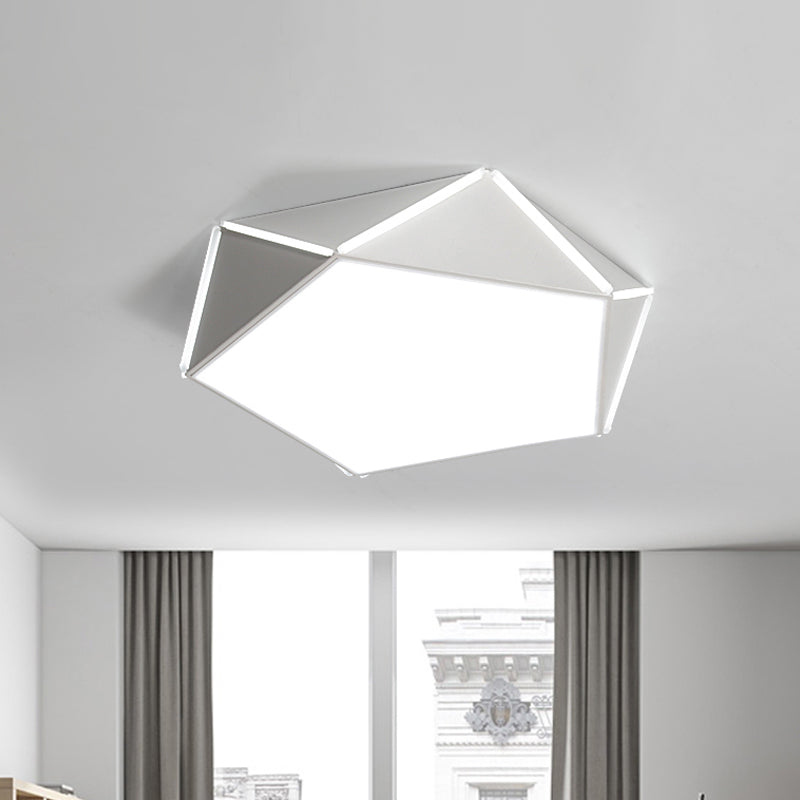 Pentagon Living Room Flush Mount Light Acrylic Nordic LED Ceiling Lamp with Triangle Panel