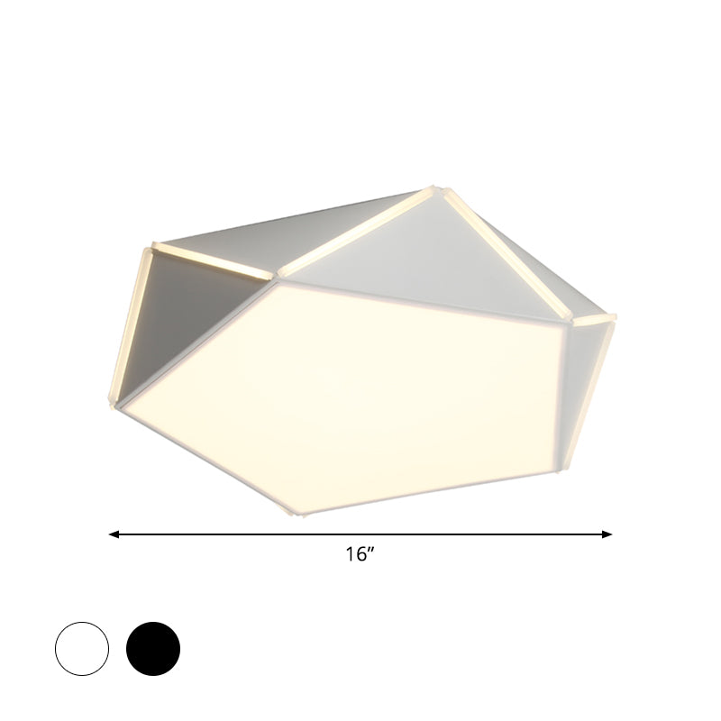 Pentagon Living Room Flush Mount Light Acrylic Nordic LED Ceiling Lamp with Triangle Panel