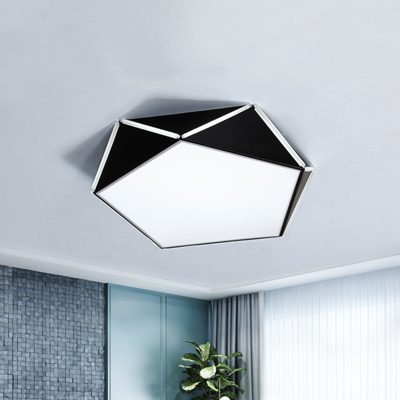 Pentagone Living Room Flush Mount Light Acrylique Nordic LED Ceiling Lamp with Triangle Panel