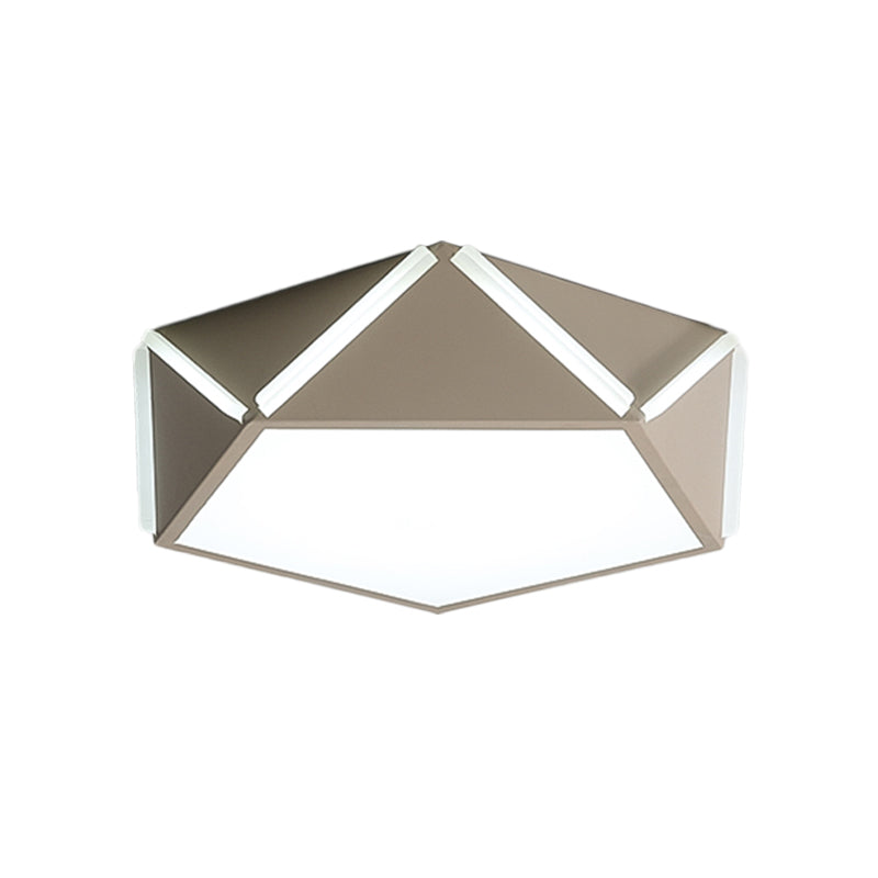 Child Bedroom Pentagonal Flushmount Light Acrylic Metal Modern LED Ceiling Lamp