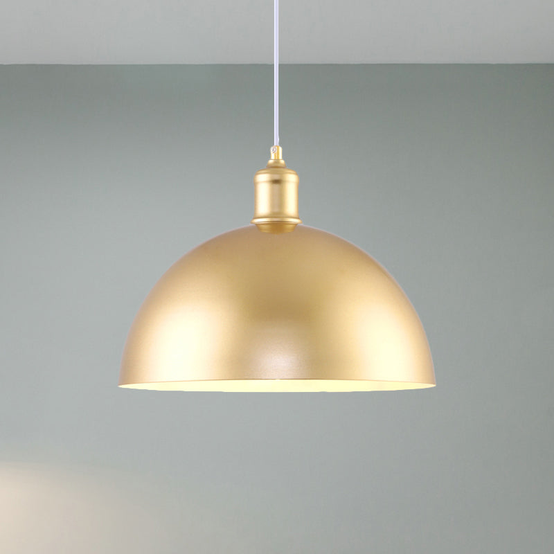 Éclairage de pendentif doré métallique Shade 1 Bulbe Vintage Industrial Hanging Lampe, 12/16 pouces Largeur