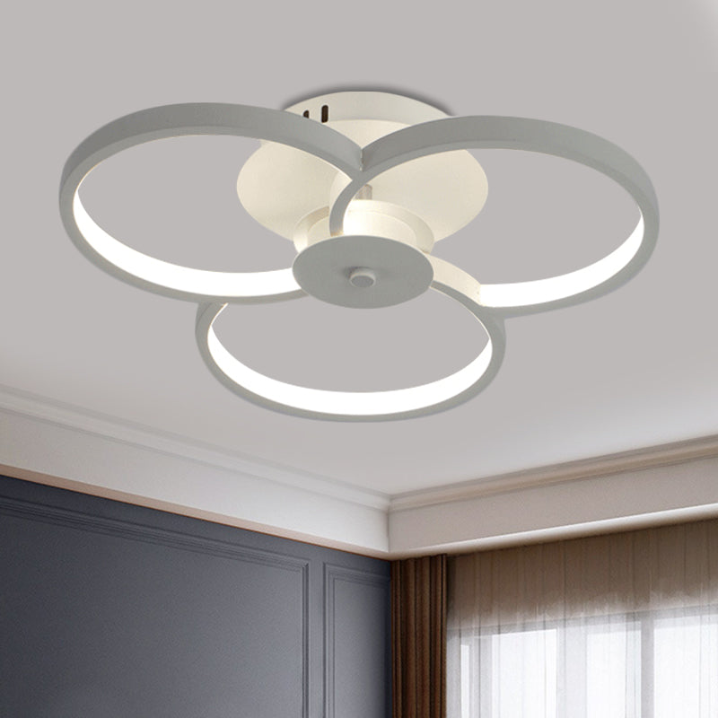 18 "/21,5" W Flower Metal Semi Flush Luce semplice/bianco LED vicino alla lampada a soffitto in luce calda/bianca/naturale