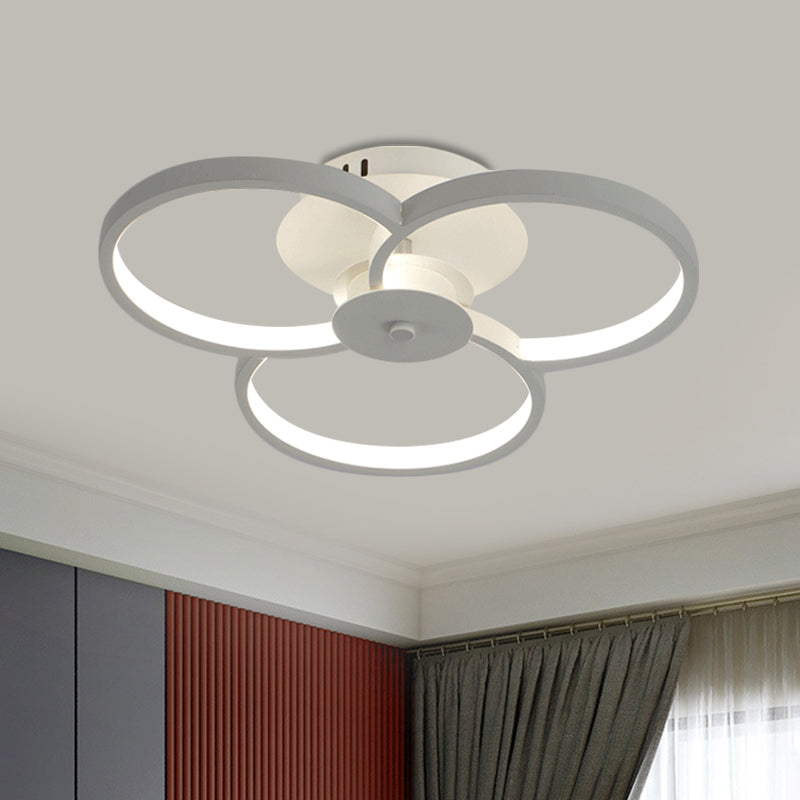 18 "/21,5" W Flower Metal Semi Flush Luce semplice/bianco LED vicino alla lampada a soffitto in luce calda/bianca/naturale