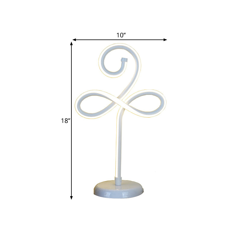 Metallic Clover-Like Night Table Light Simple Style LED Task Lamp in White for Sleeping Room