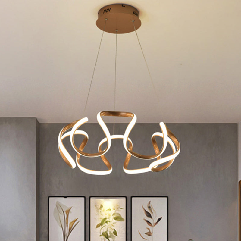 Cercle Circle Pendant Lighting Moderniste Metallic LED Brown Chandelier Pendant Light