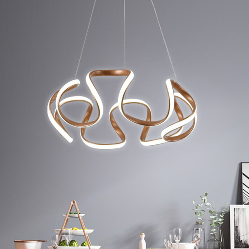 Cercle Circle Pendant Lighting Moderniste Metallic LED Brown Chandelier Pendant Light