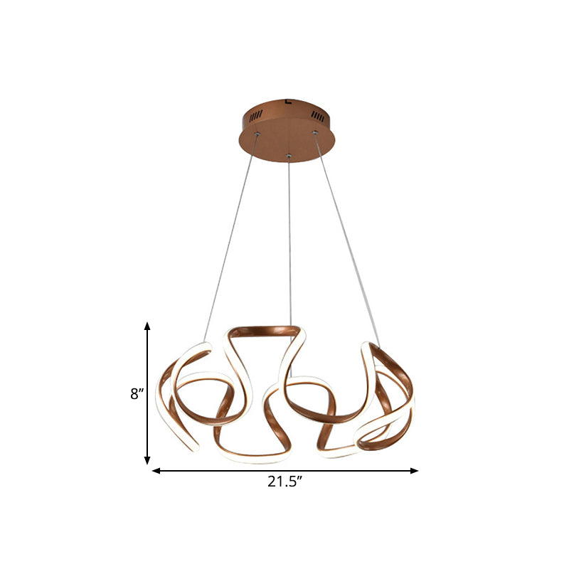 Cercle Circle Pendant Lighting Moderniste Metallic LED Brown Chandelier Pendant Light