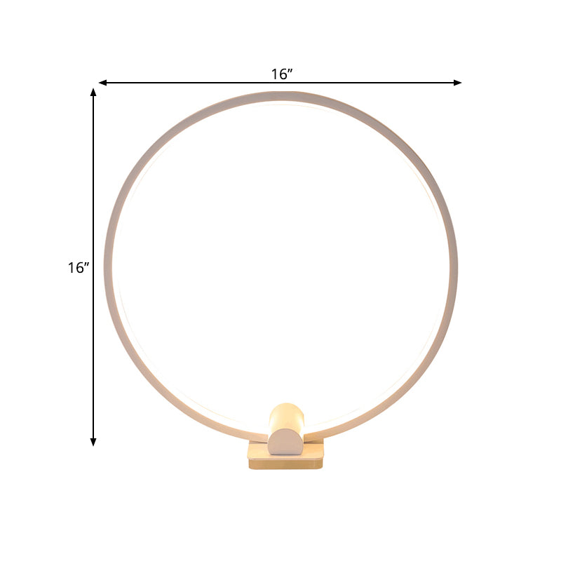 Lámpara de tarea anular Minimalismo Metálico White/Coffee LED LECTURA ILUMINACIÓN EN LUZ CALIENTE/BLANCA