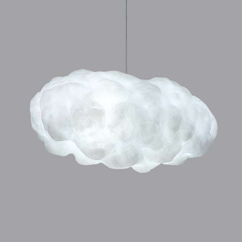 Cloud Hanging Light Kit Minimalism Cotton 1 Head White Pendant Lighting in Warm/White Light