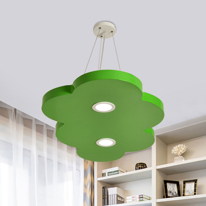 Lampada a sospensione arancione/blu/verde lampada da cartone animato a pendente in metallo a led in metallo in luce calda/bianca per la scuola materna