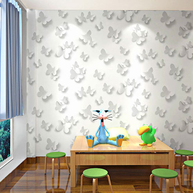 Scandinavian Minimalist Wall Decor 3D Butterfly Wallpaper for Children, 20.5 in x 33 ft