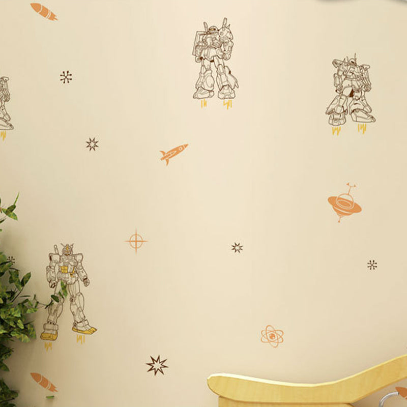 Non-Pasted Wallpaper with Cartoon Robot and Astronaut Pattern for Boys, 20.5 in x 33 ft