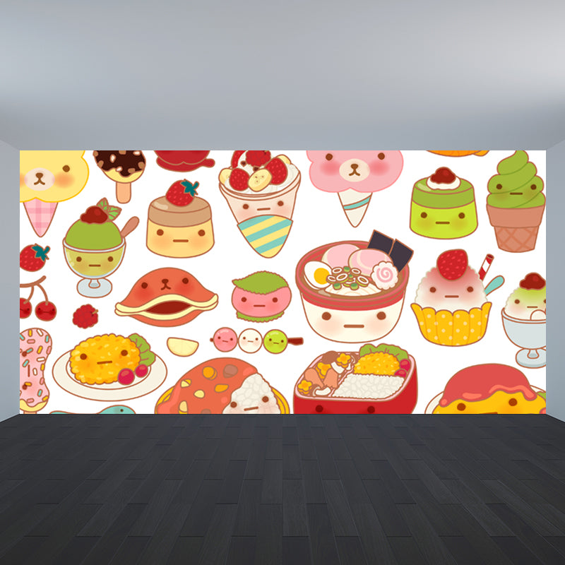 Delicious Foods Wall Paper Mural for Childrens Bedroom, Multi-Color, Made to Measure