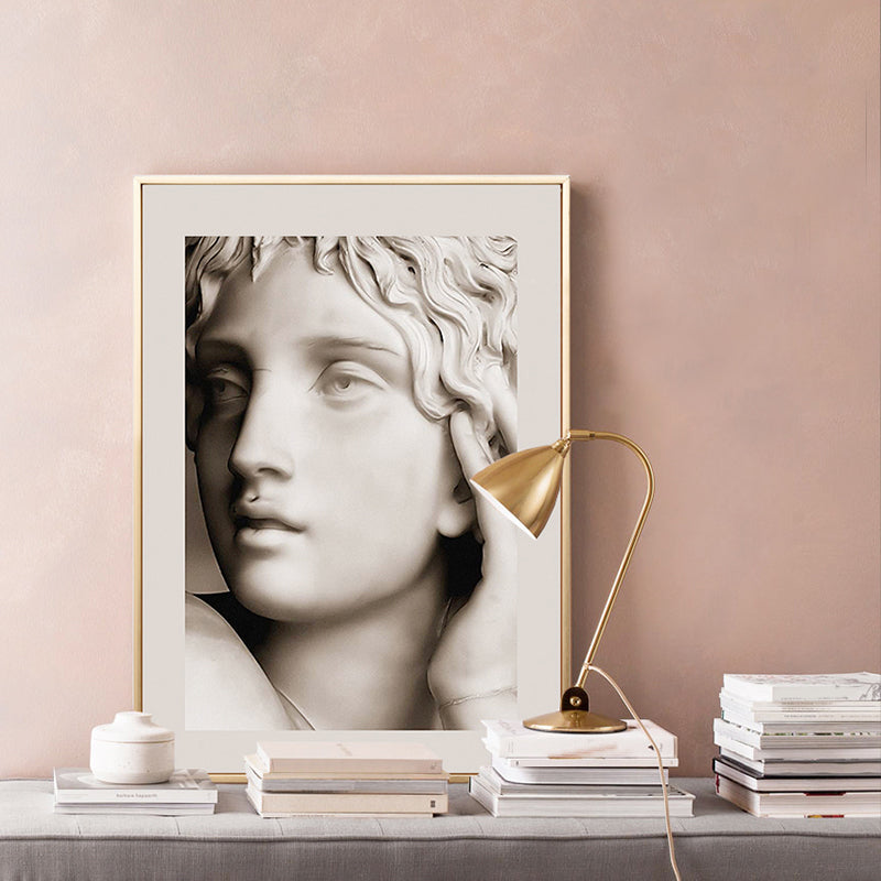 Light Color Angel Sculpture Art Print Figure Modern Textured Canvas for Living Room