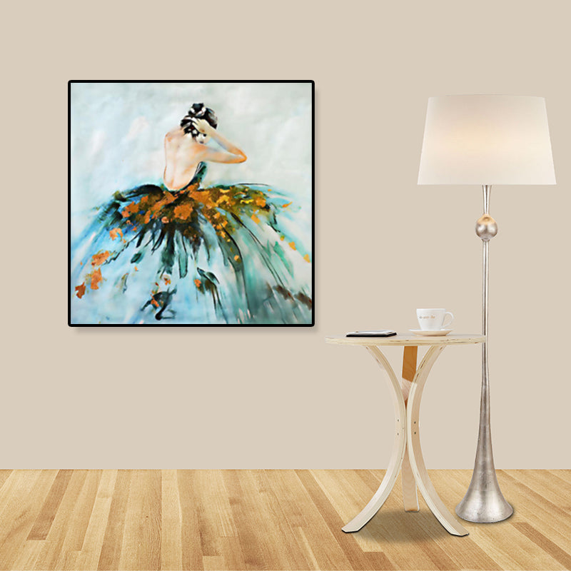 Glam Canvas Print Soft Color Dressing Girl Wall Art Decor, Multiple Sizes Available