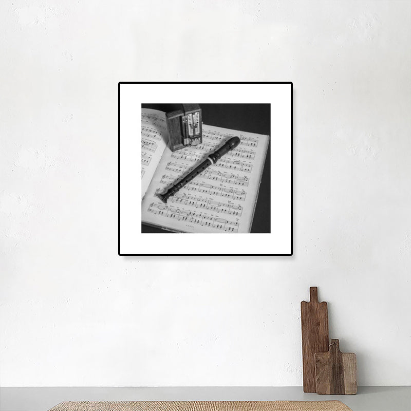 Black and White Musical Canvas Print Textured Wall Art Decor for Hallway, Multiple Sizes